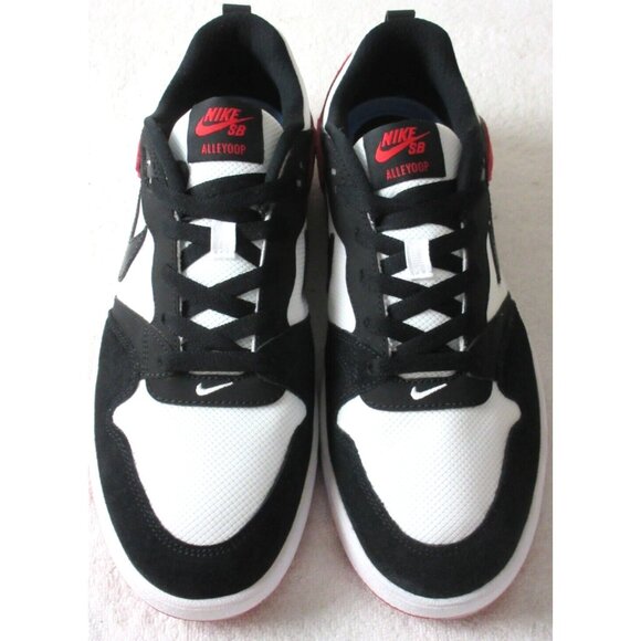 Nike Men's SB Alleyoop Classic Skate Shoes White Black University Red Sizes NIB - Picture 3 of 5